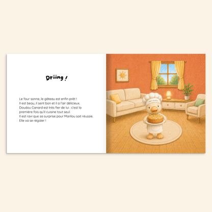 Le gâteau surprise -  livre personnalisé avec le doudou