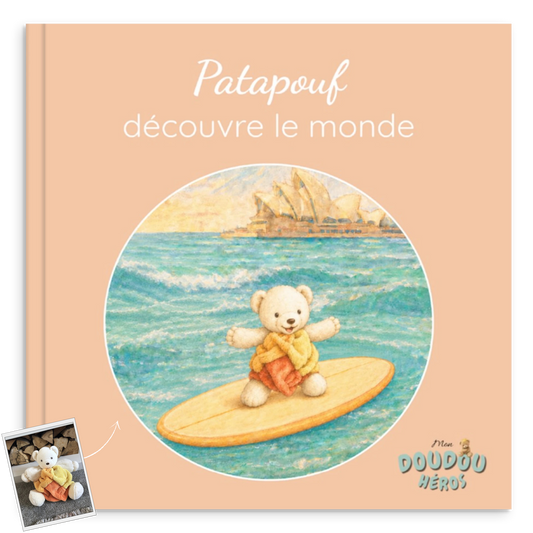 Découvre le monde - livre personnalisé avec le doudou