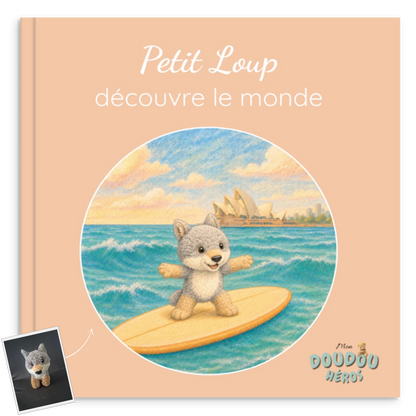 Découvre le monde - livre personnalisé avec le doudou