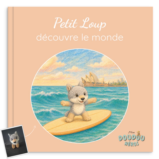 Découvre le monde - livre personnalisé avec le doudou