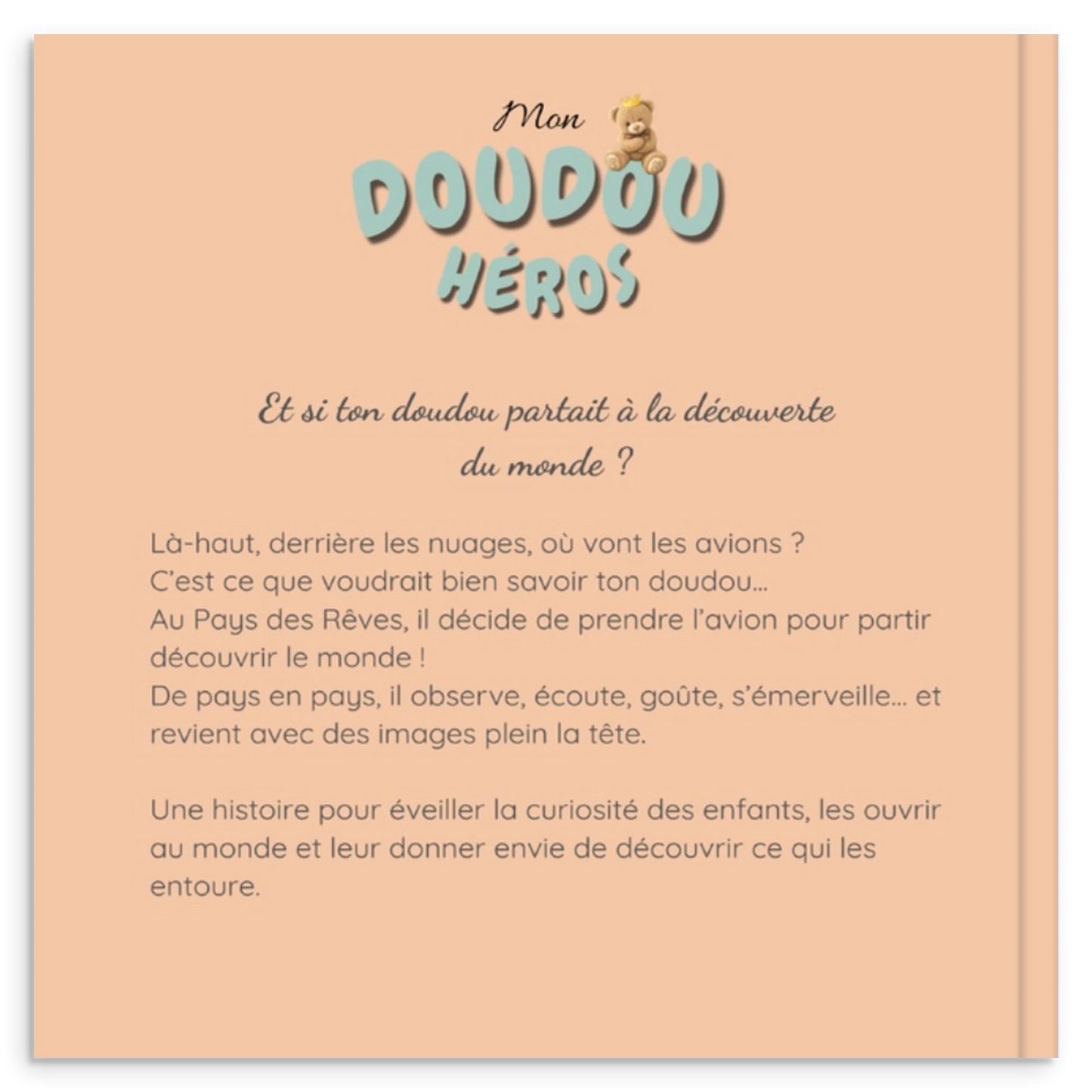 Quatrième de couverture du livre personnalisé Découvre le monde