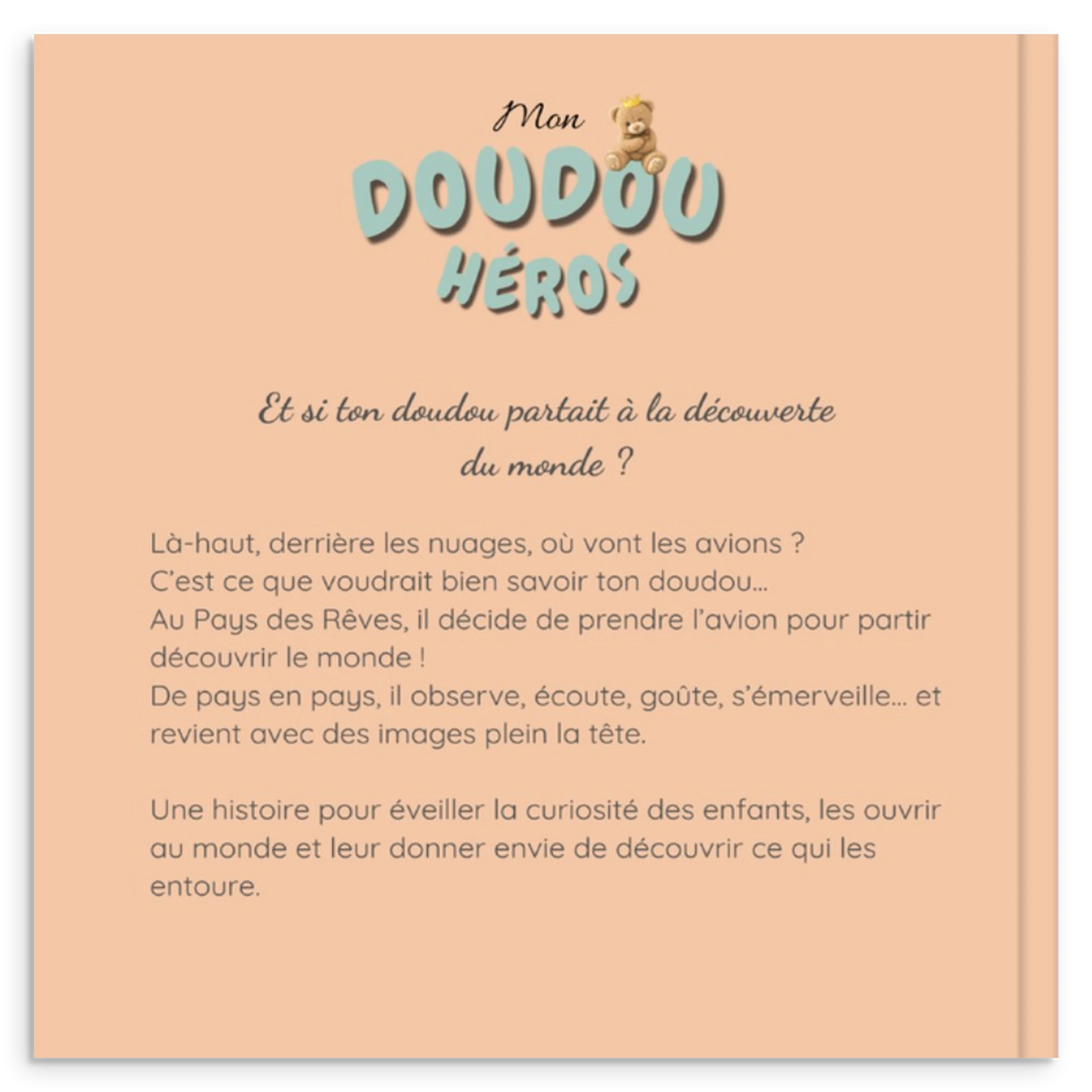 Quatrième de couverture du livre personnalisé Découvre le monde